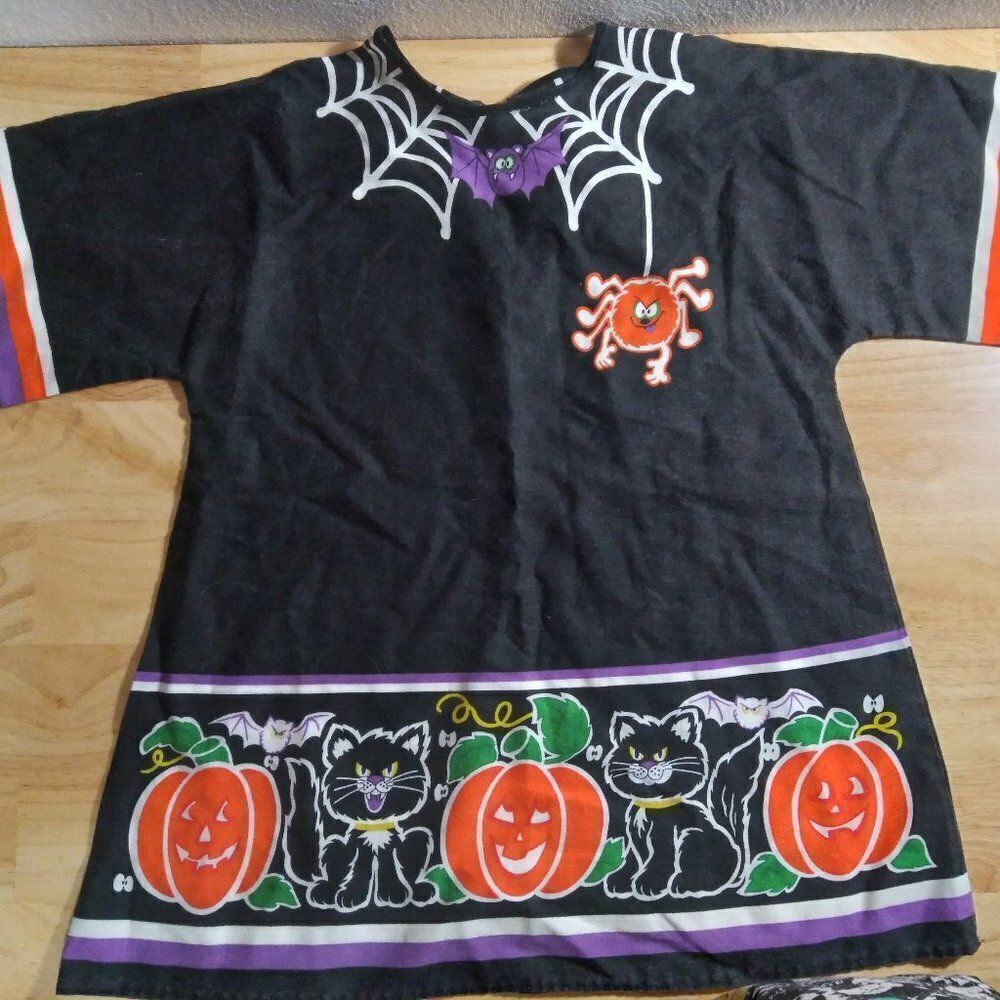 Vintage Halloween Cats Pumpkin Spider AOP T-Shirt